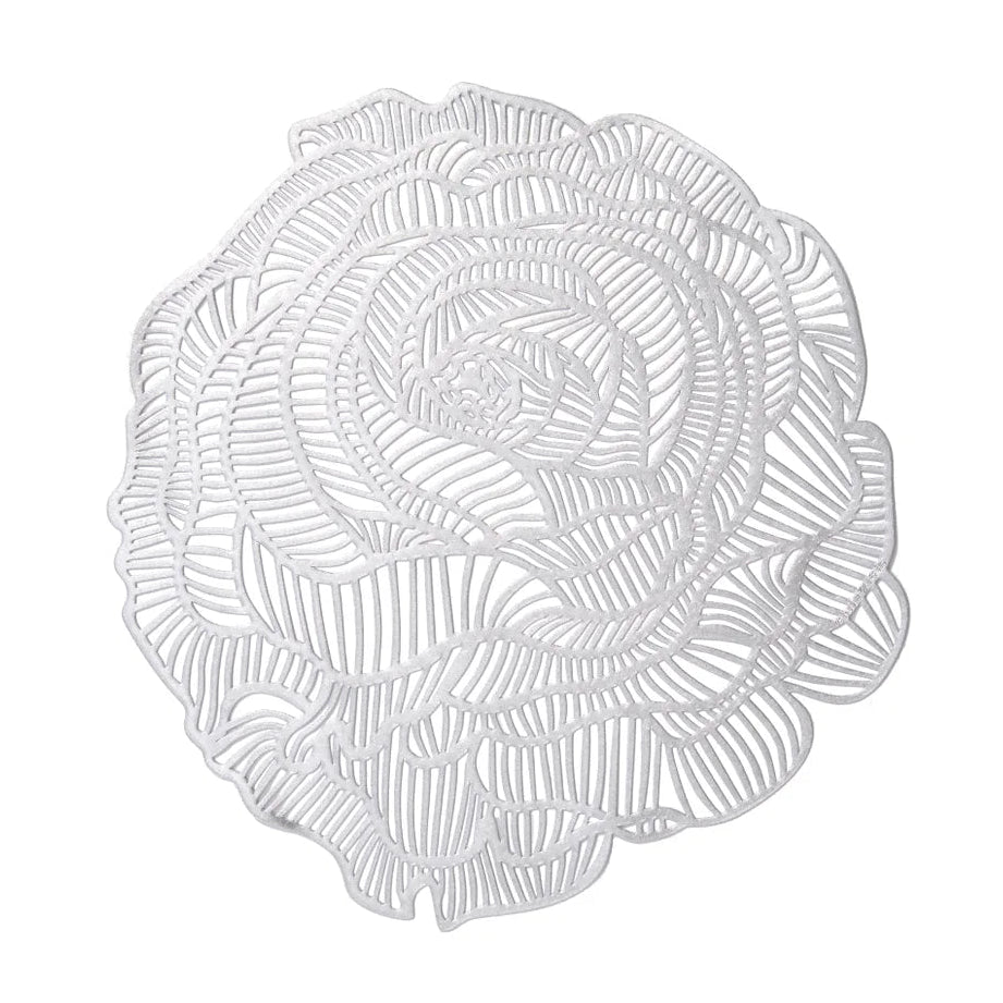 Chilewich Round Rose Placemats - Silver