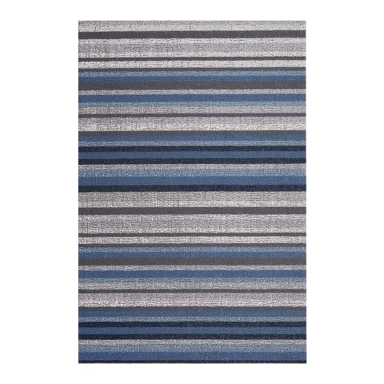 Chilewich Horizon Stripe Shag Door Mat – Deep Sea – 18" x 28"