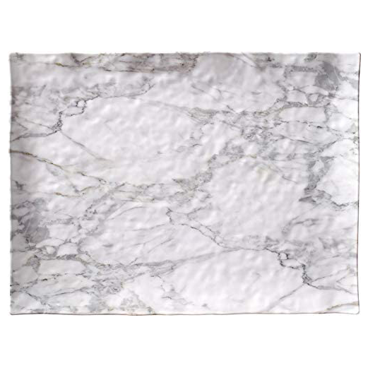 Merritt White Marble Melamine Rectangle Serving Tray  – 16"