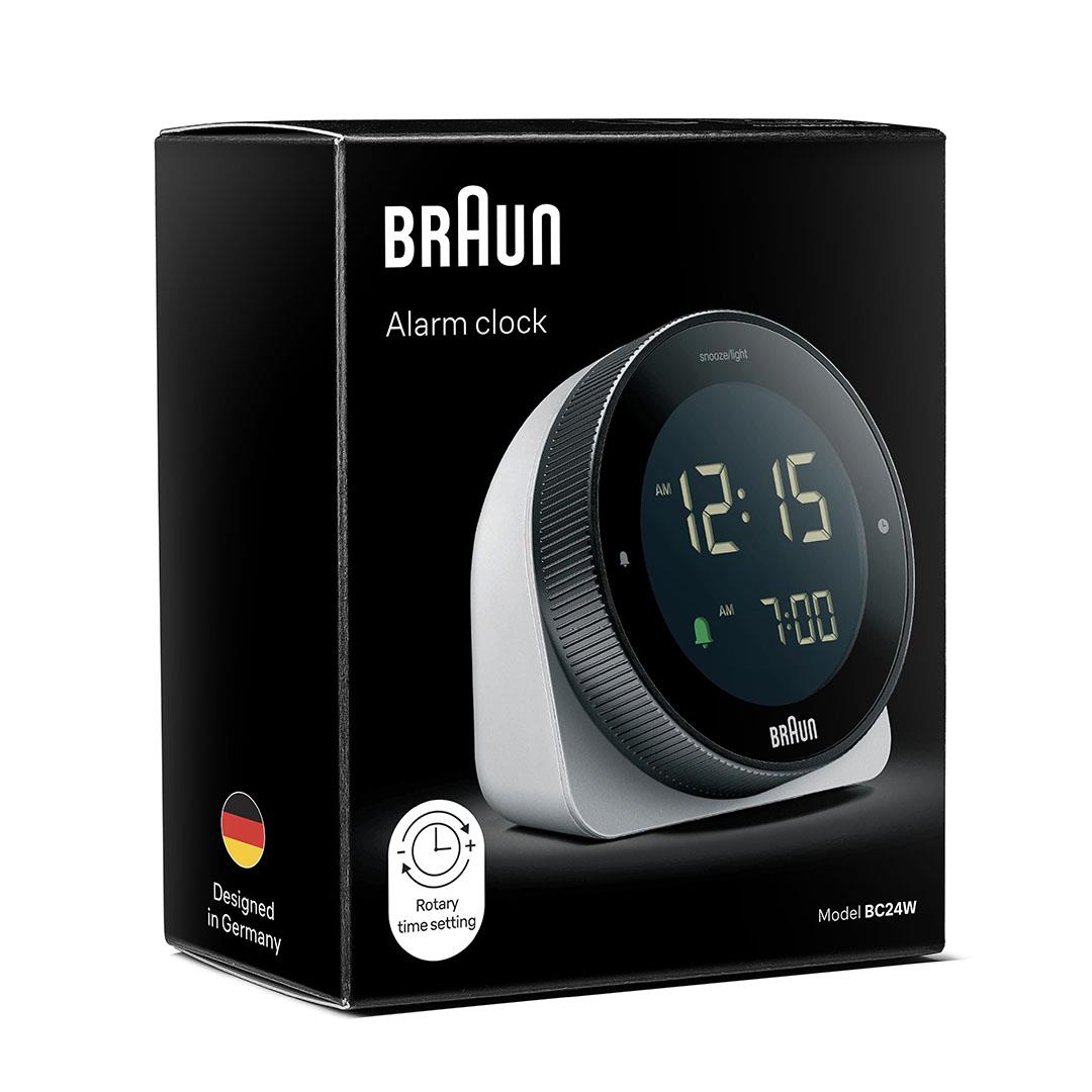 Braun Touch Display Digital Alarm Clock - White