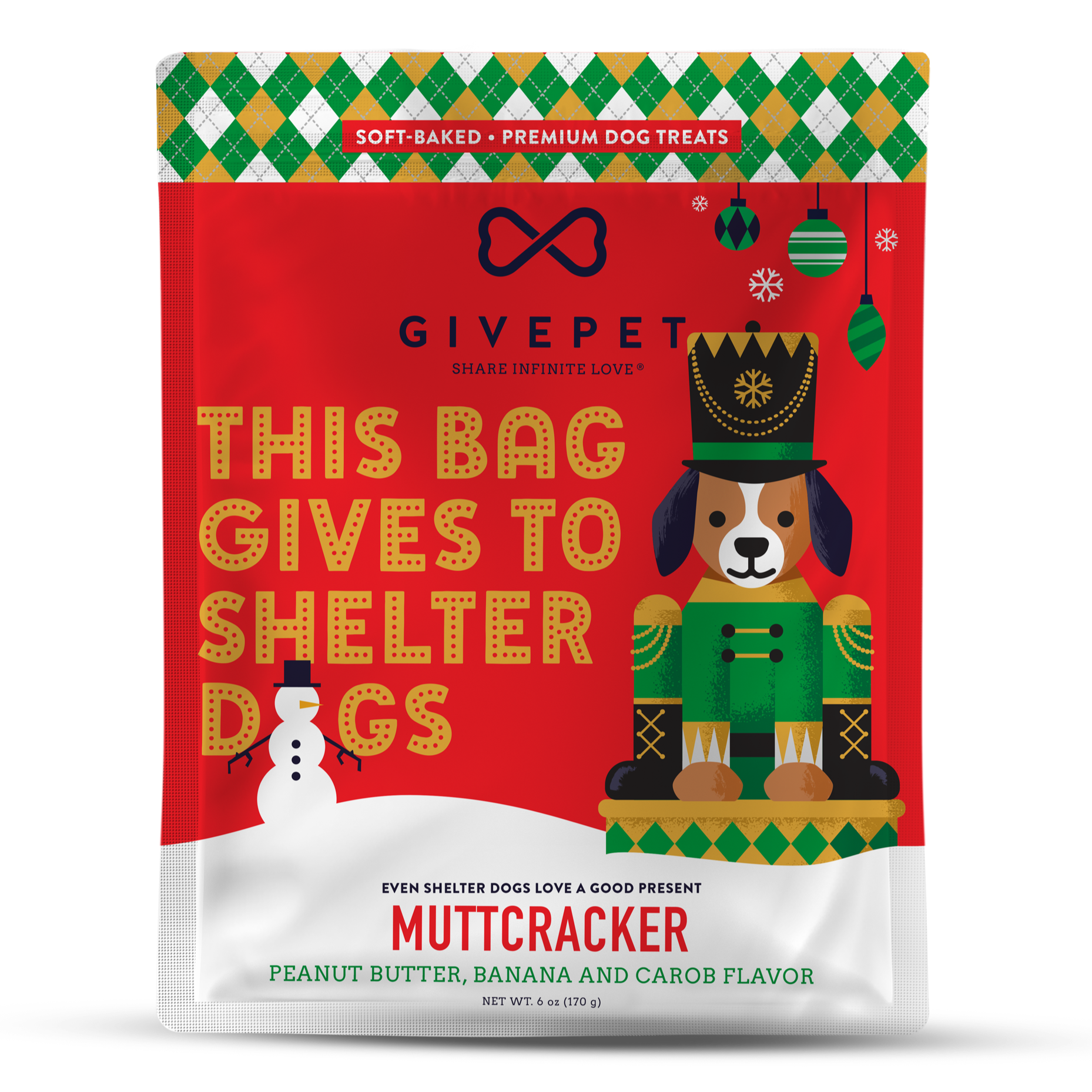 Premium Holiday Dog Treats –  Muttcracker – 6oz.