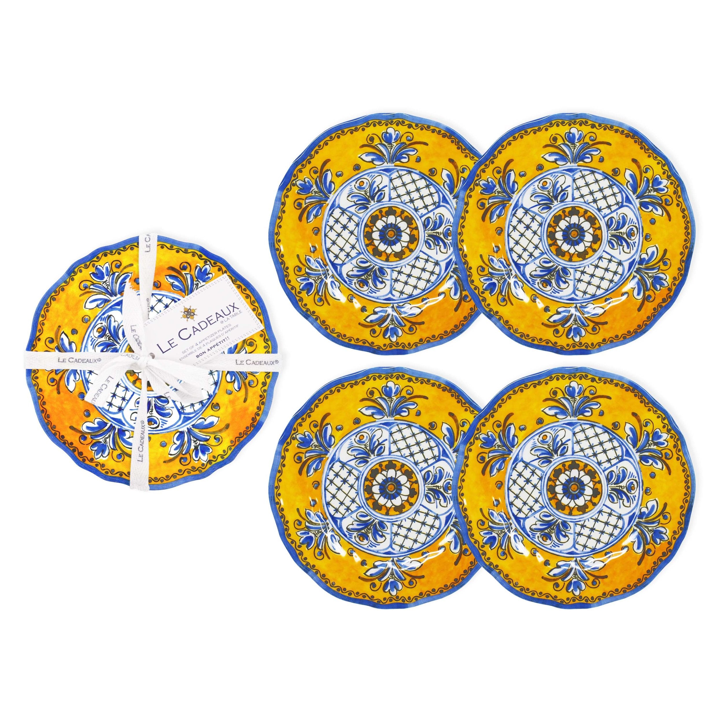 Le Cadeaux 6.5" Appetizer Plates – Set of 4 – Benidorm