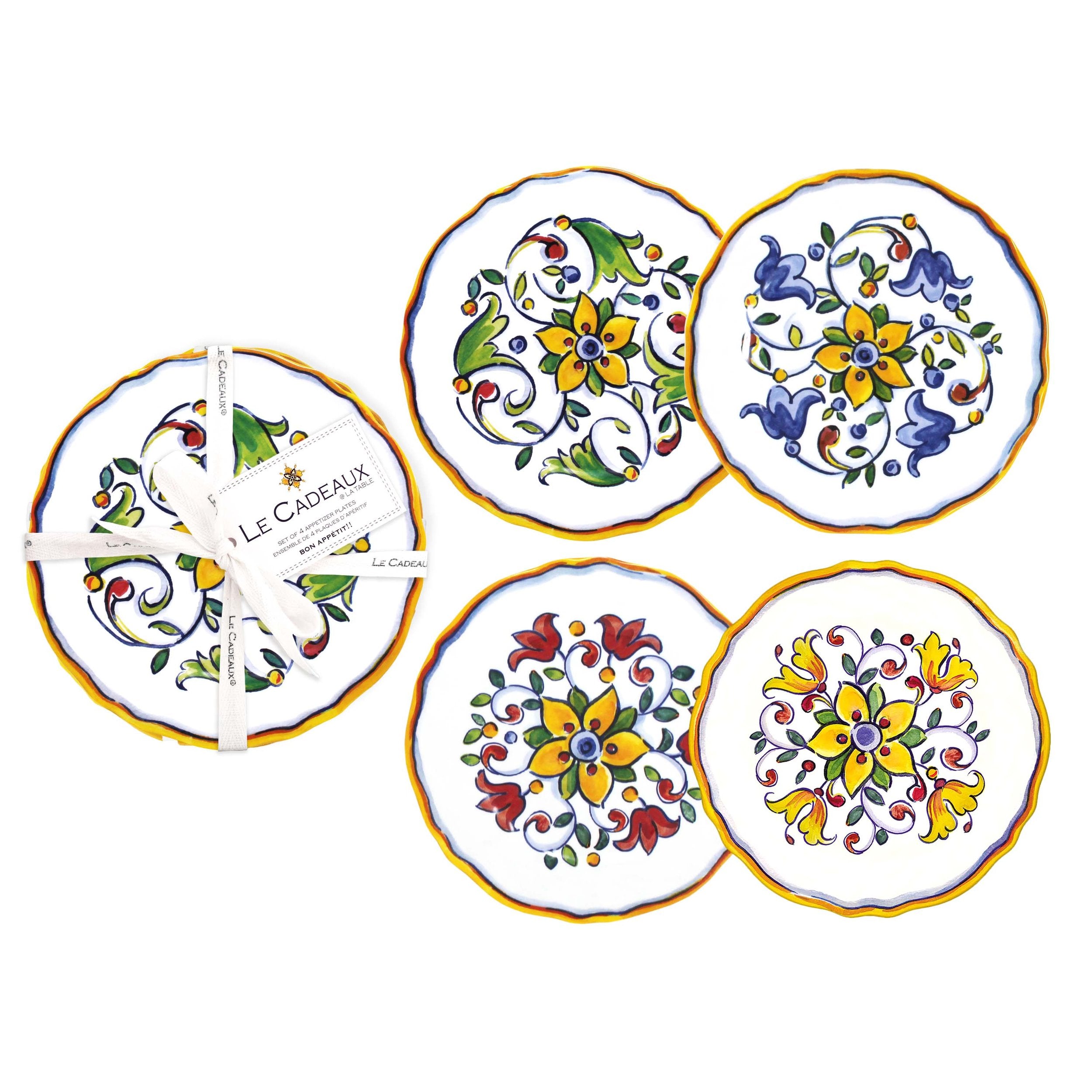 Le Cadeaux 6.5" Appetizer Plates – Set of 4 – Capri