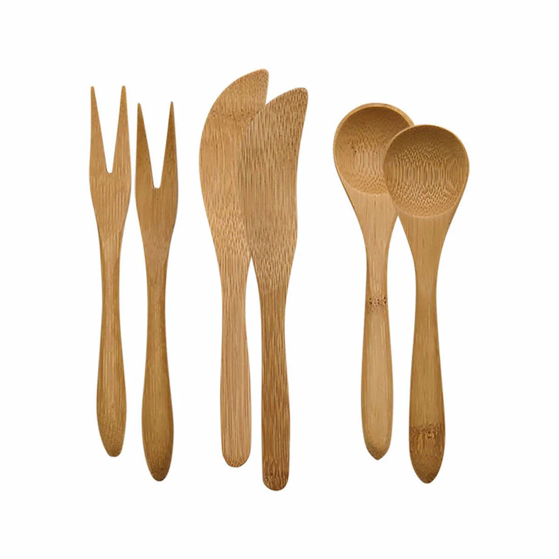 Mini Bamboo Charcuterie Serving Set - Set of 6