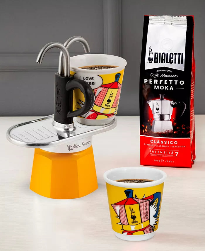 Bialetti Mini Express Lichtenstein - Moka Set – 2 Cup