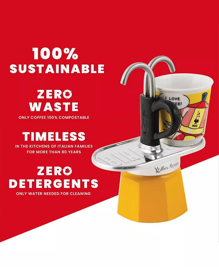 Bialetti Mini Express Lichtenstein - Moka Set – 2 Cup
