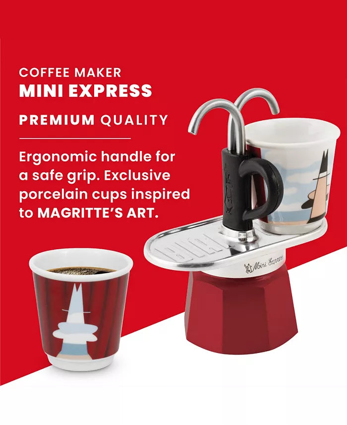 Bialetti Mini Express Magritte - Moka Set – 2 Cup