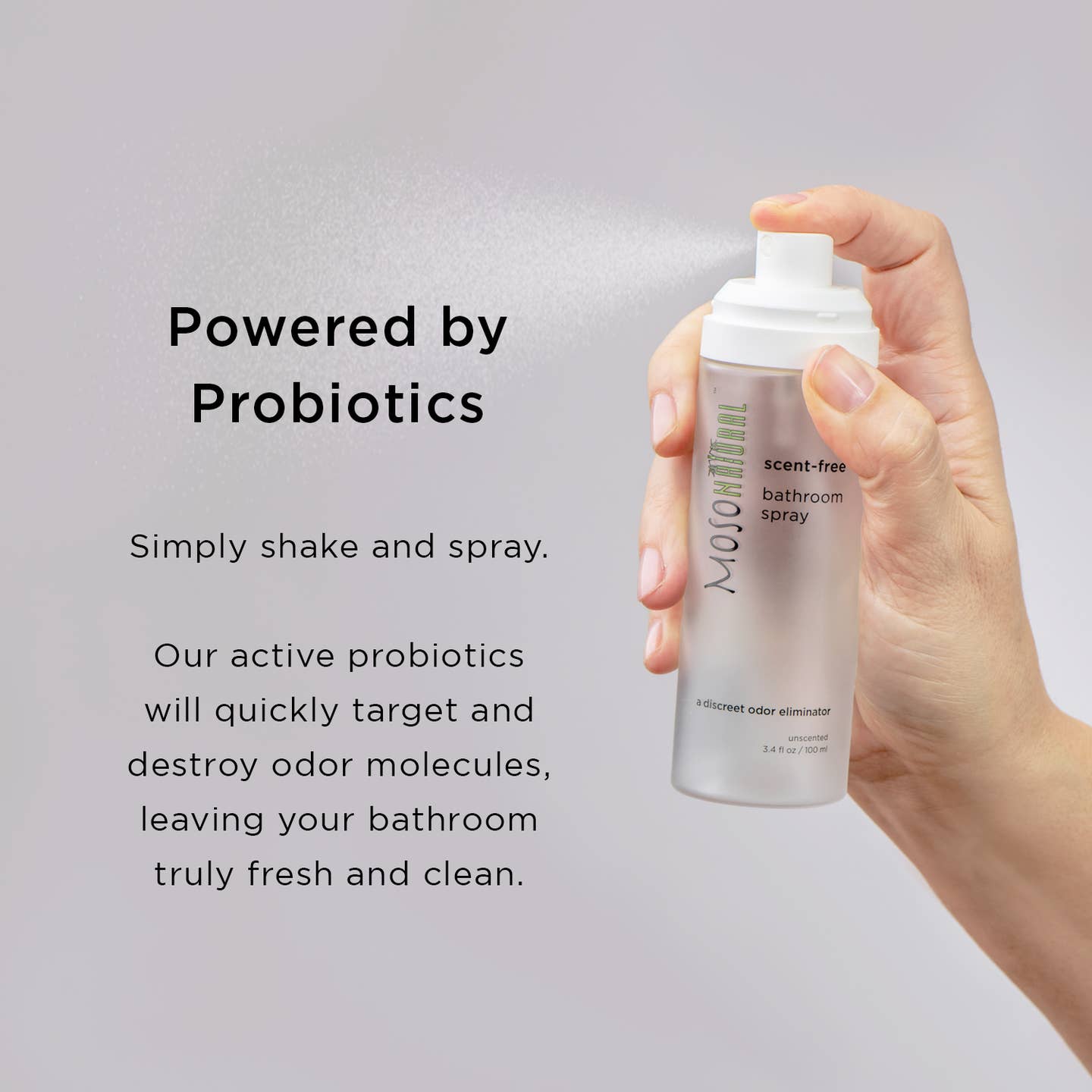 Moso Scent-Free Bathroom Spray A Discreet Odor Eliminator – 3.4oz