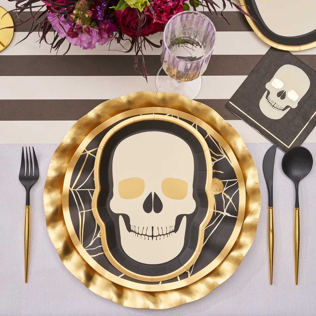 Sophistiplate Die-Cut Classic Spooky Skull Salad & Dessert Plates – 8pk