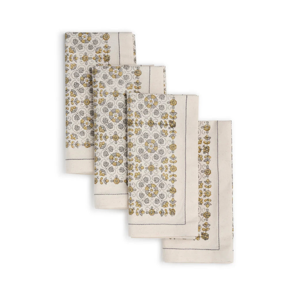 Sustainable Threads Cotton Cloth Napkins – Lily – Set of 4