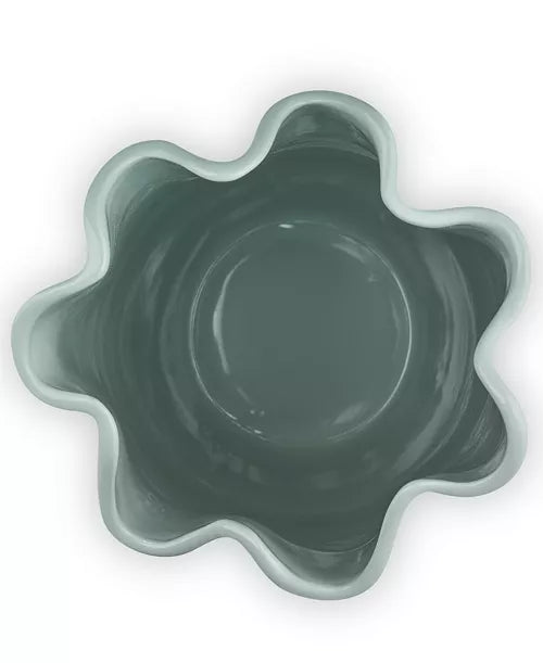 Le Creuset Stoneware Iris Collection Ruffle Vase – 12"H – Sea Salt