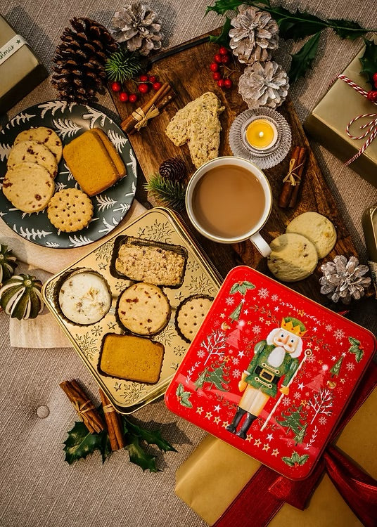 Cookie Filled Nutcracker Square Tin – 8" x 8" – 14oz