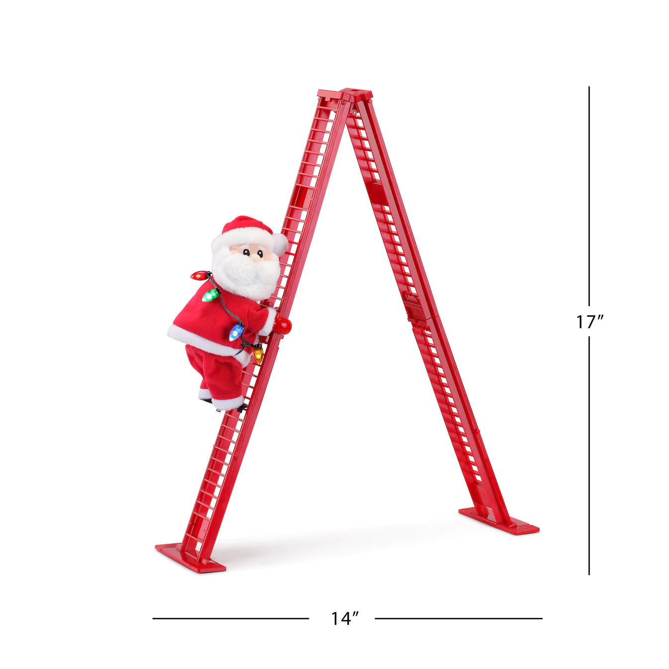 Mr. Christmas Animated Tabletop Climbing Santa – 17"