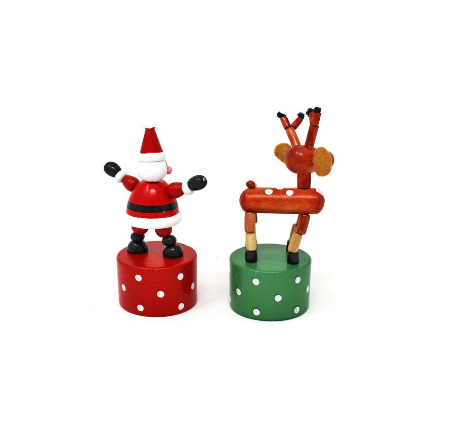 Christmas Push Puppets – Santa & Reindeer – Each Sold Separately
