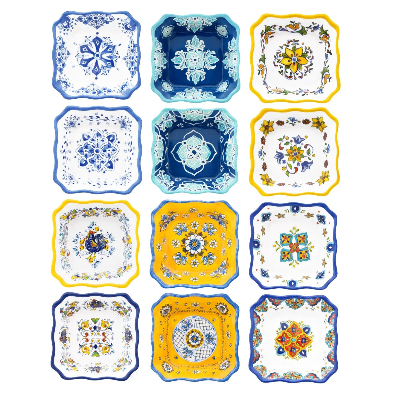 Le Cadeaux Melamine Square Condiment Bowls – 3.5" – Assorted – SOLD INDIVIDUALLY