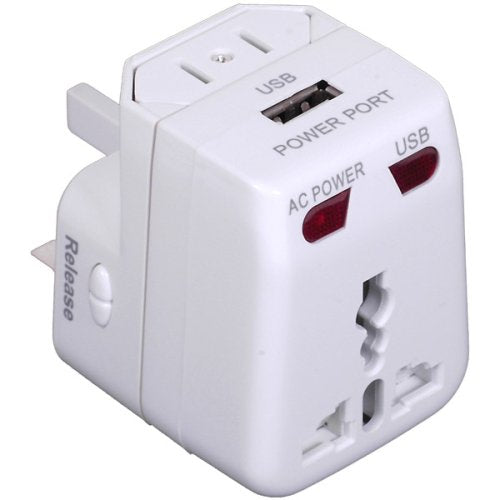 Worldwide Adapter and USB Charger – Compatible in More than 150 Countries