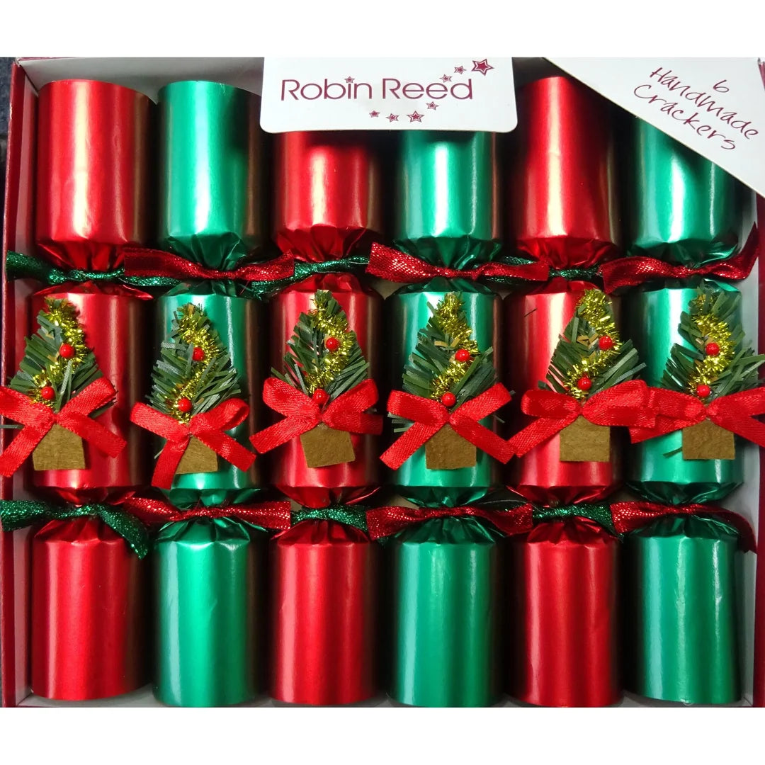 Robin Reed Christmas Party Crackers – Red & Green Spruce – 6 Pack
