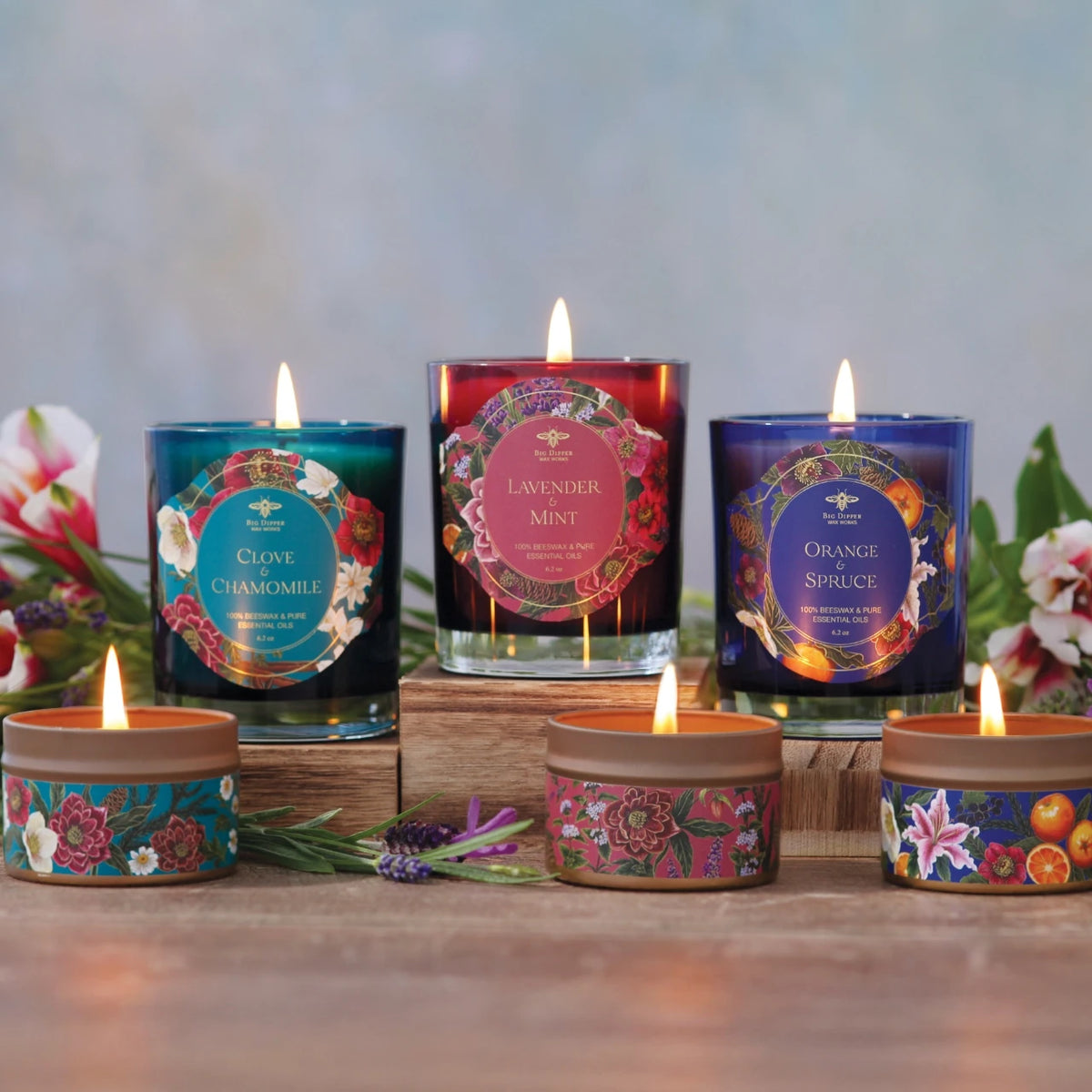 Winter Garden Beeswax Glass Candle – Lavender & Milk – 6.2 oz