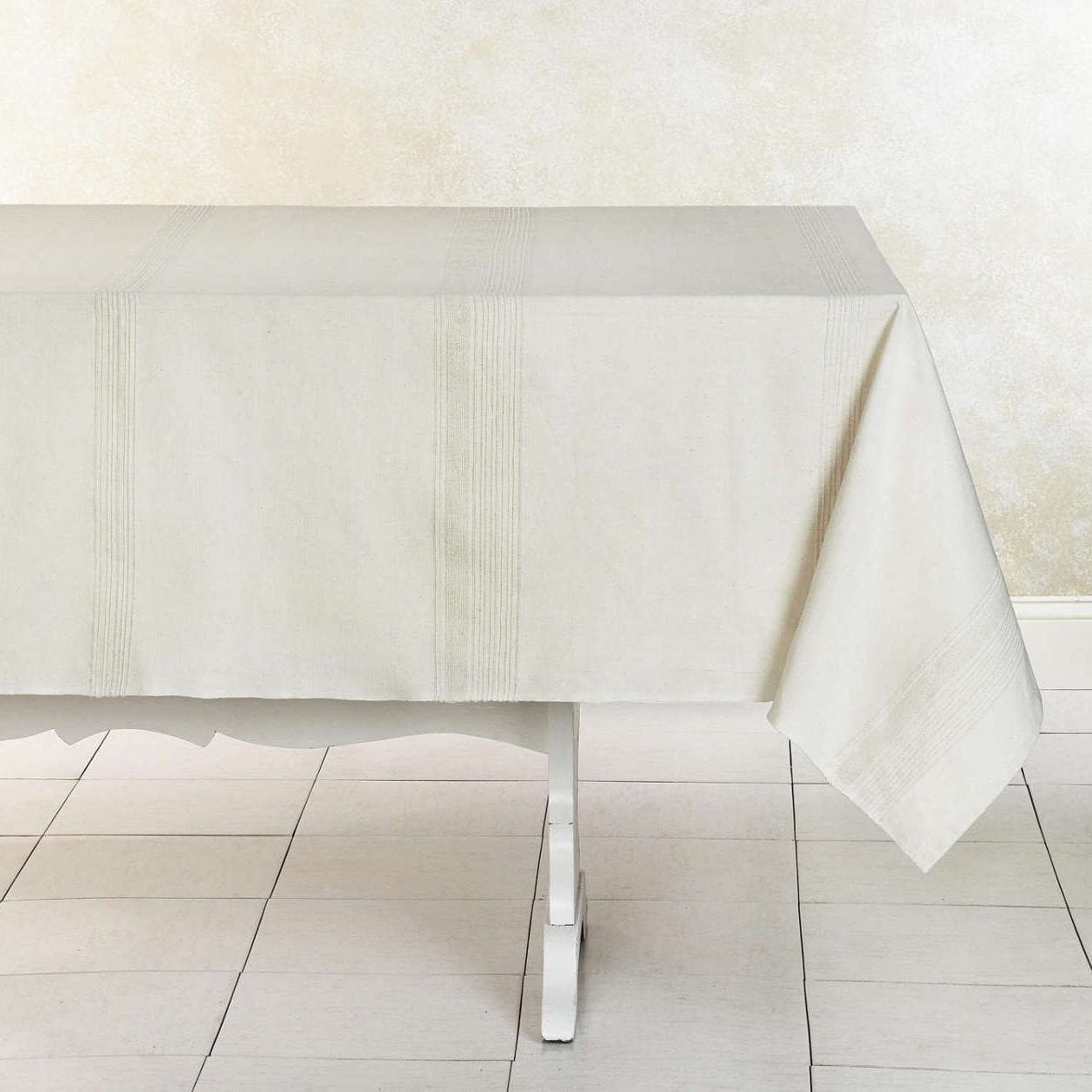 Sustainable Threads 100% Cotton Tablecloth – Cream – 70" x 108"