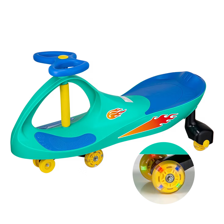 Plasma Glow Light Up Wheels Ride On Toy – Green & Blue