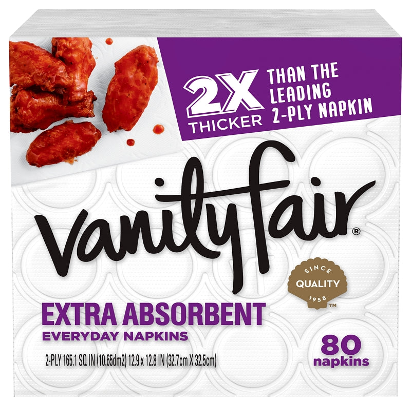 Vanity Fair Extra Absorbent Napkin PaperWhite – 2Ply – 80 per Pack