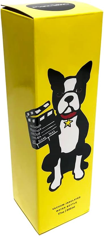 Marc Tetro Hollywood Boston Terrier Stainless Steel Insulated Water Bottle – 17oz