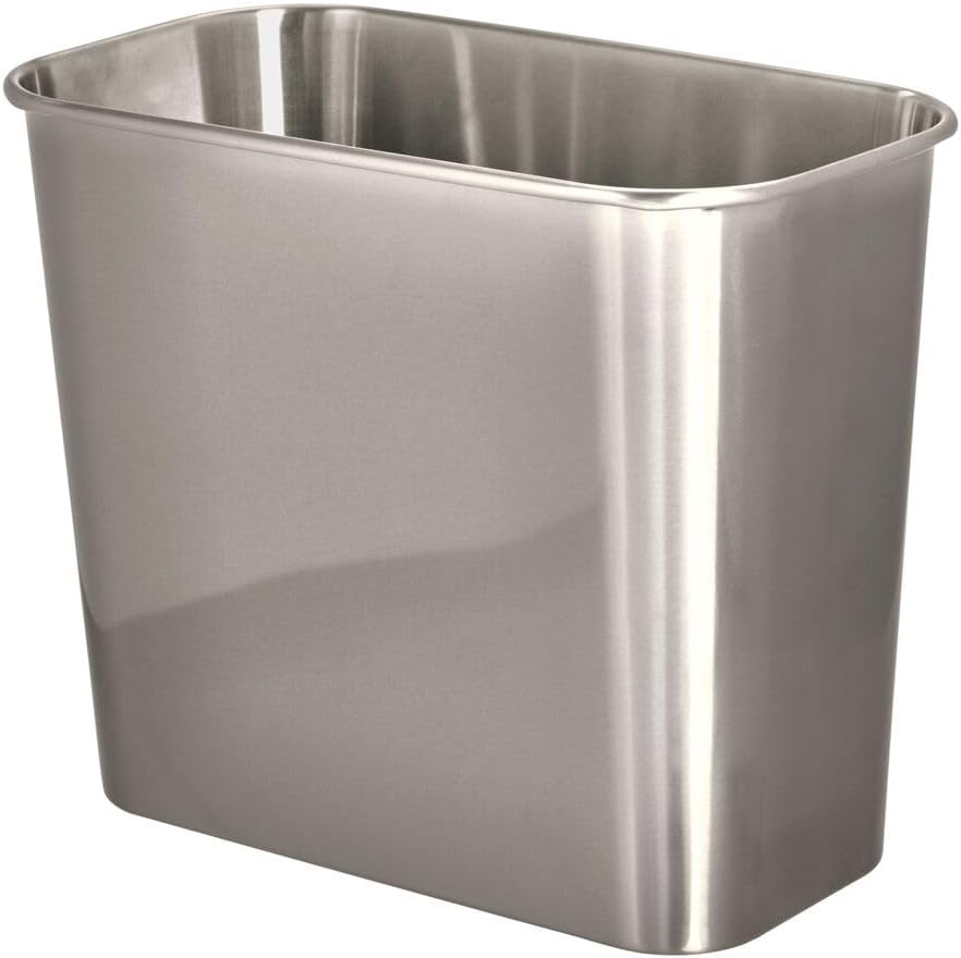 iDesign Mia Small Waste Can – Brushed Stainless Steel