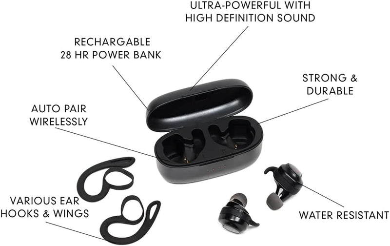 U Buds Summit Wireless Bluetooth Water Resistant Earbud – Black