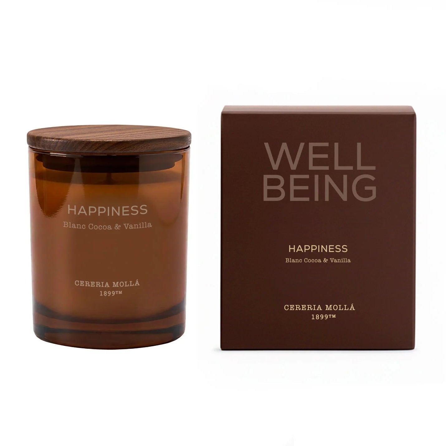 Cereria Molla – Happiness Scented Candle – Blanc Cocoa & Vanilla – 8oz