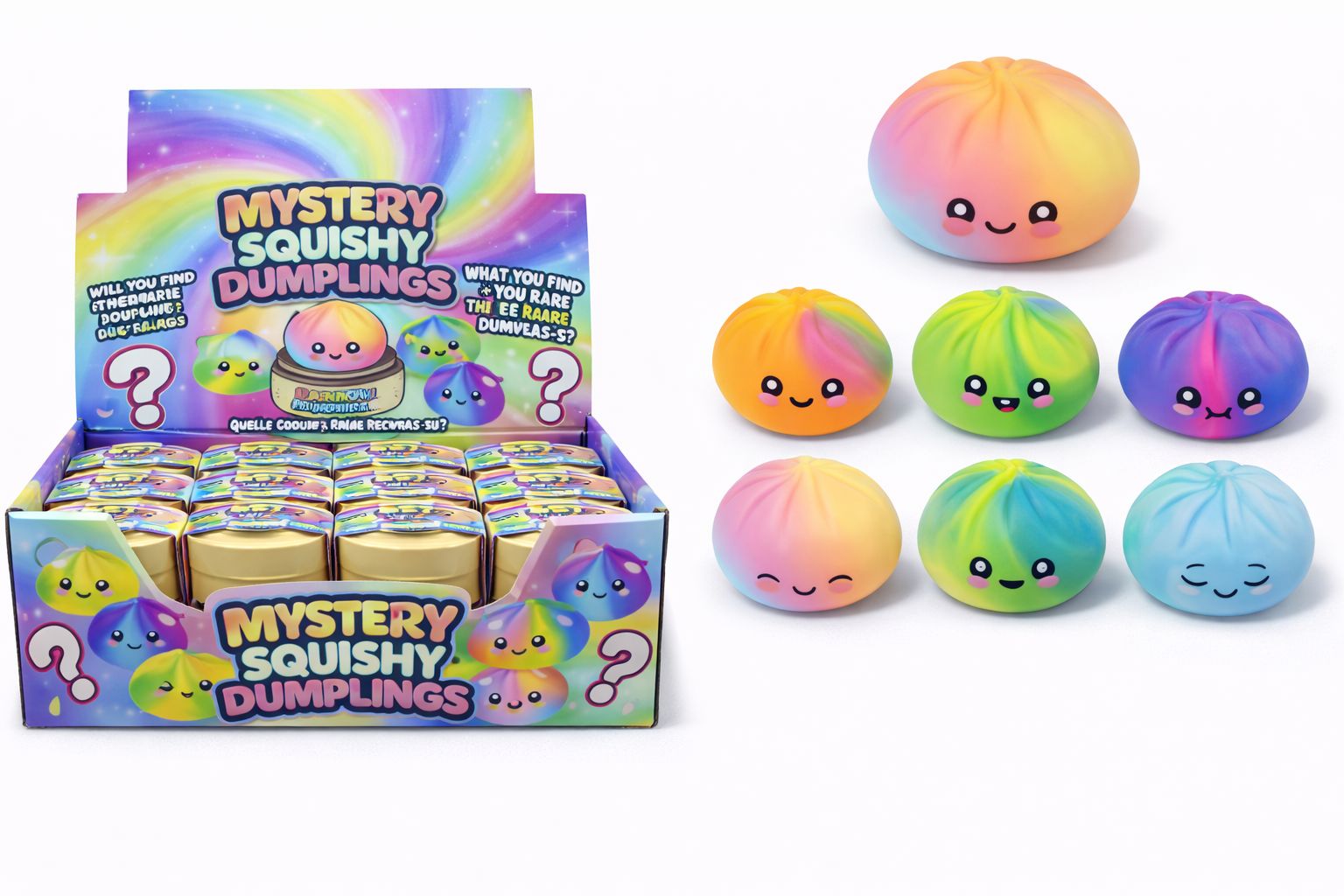 Mystery Squishy Dumpling – 4"– Tie Dye – Assorted Colors – Each One Sold Separately