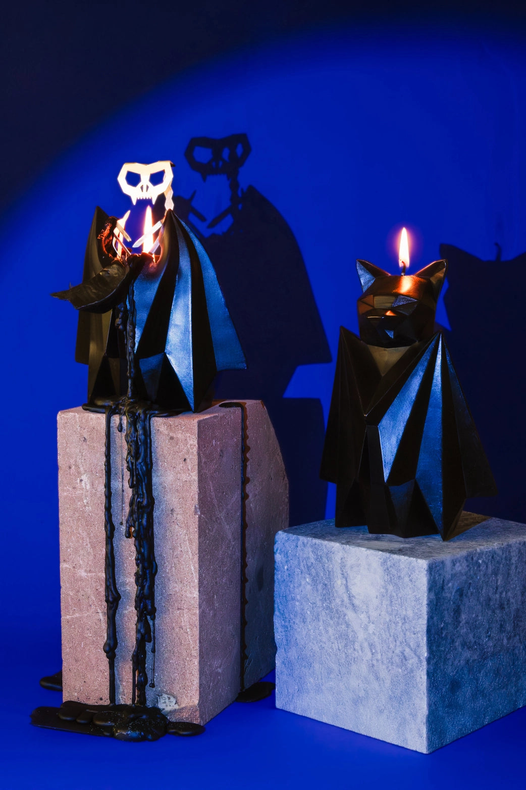 Pyropet Blaka Black Bat Candle With Hidden Skeleton Inside