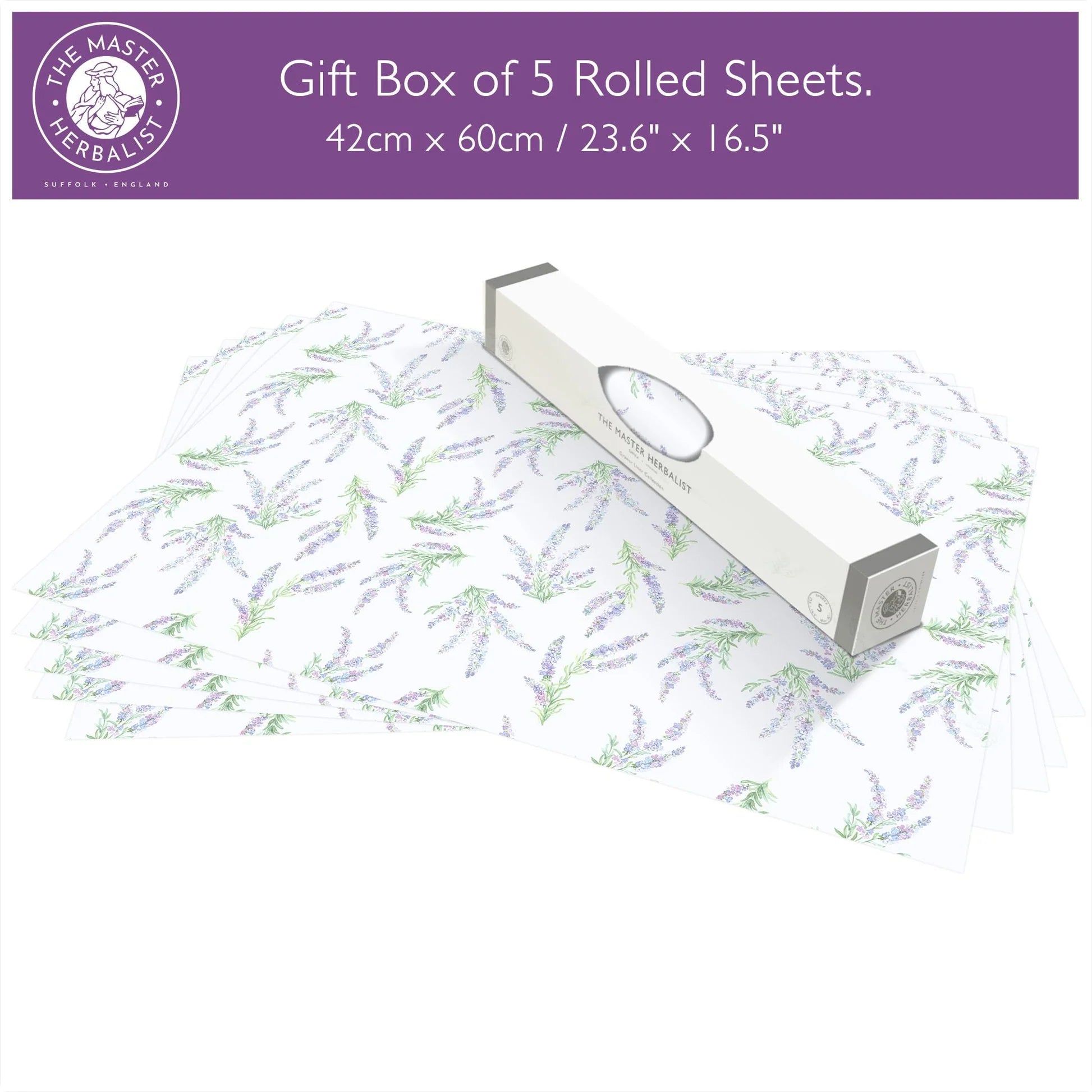 The Master Herbalist Scented Non-Adhesive Drawer Liners – Lavender – 5 Sheets – 23.6" x 16.5"