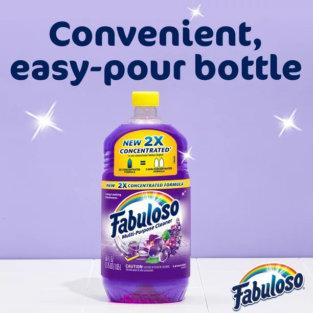 Fabuloso New 2X Concentrated Formula Multi-Purpose Cleaner - Lavender - 56 oz