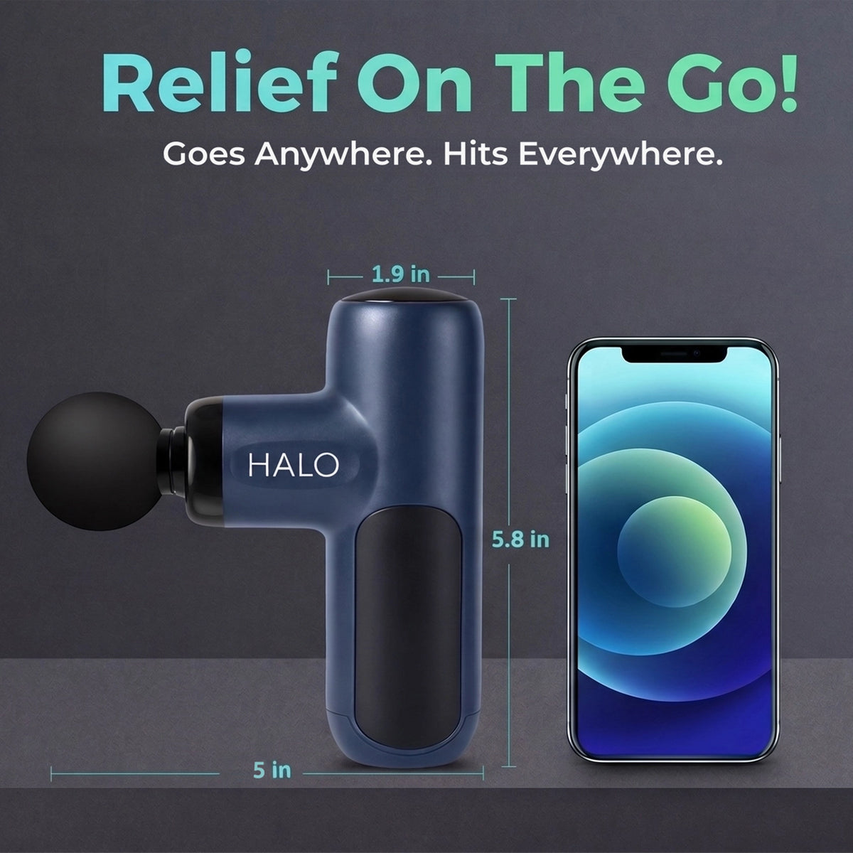Halo Portable Compact Percussion Massager – 5.8" x 5"