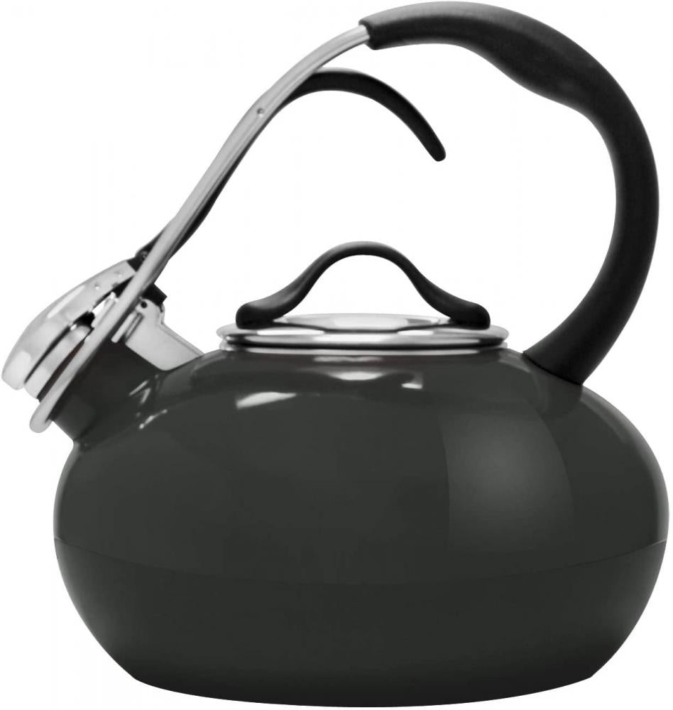 Chantal Classic Loop Whistling Tea Kettle, Enamel-on-Steel 1.8 Qt. - Onyx
