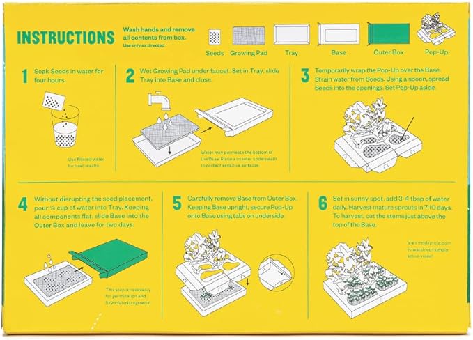 Modern Sprout Interactive Microgreens Garden Kit for Kids – Pollinator Habitat