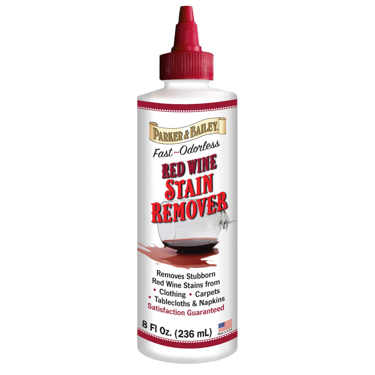Parker & Bailey Fast & Odorless Red Wine Stain Remover – 8oz