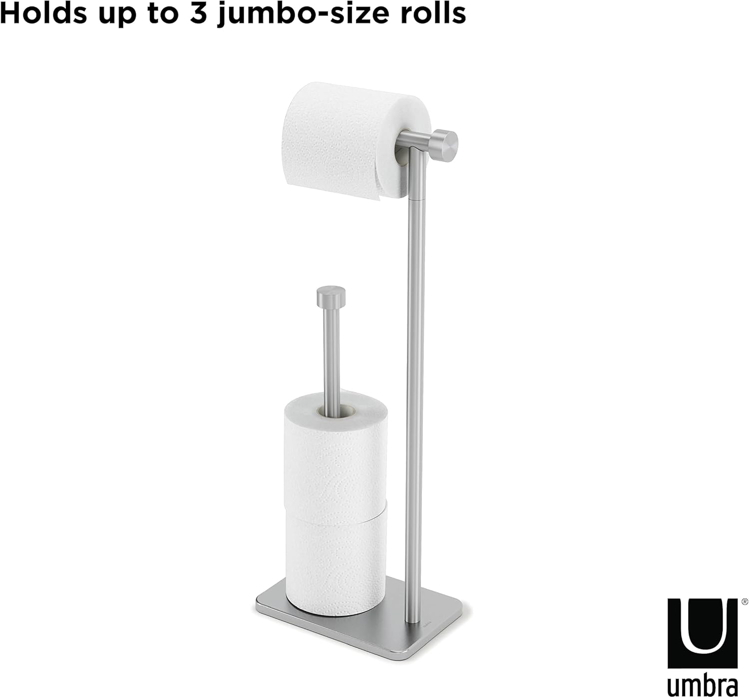 Umbra Cappa Toilet Paper Holder & Reserve Stand – Nickel