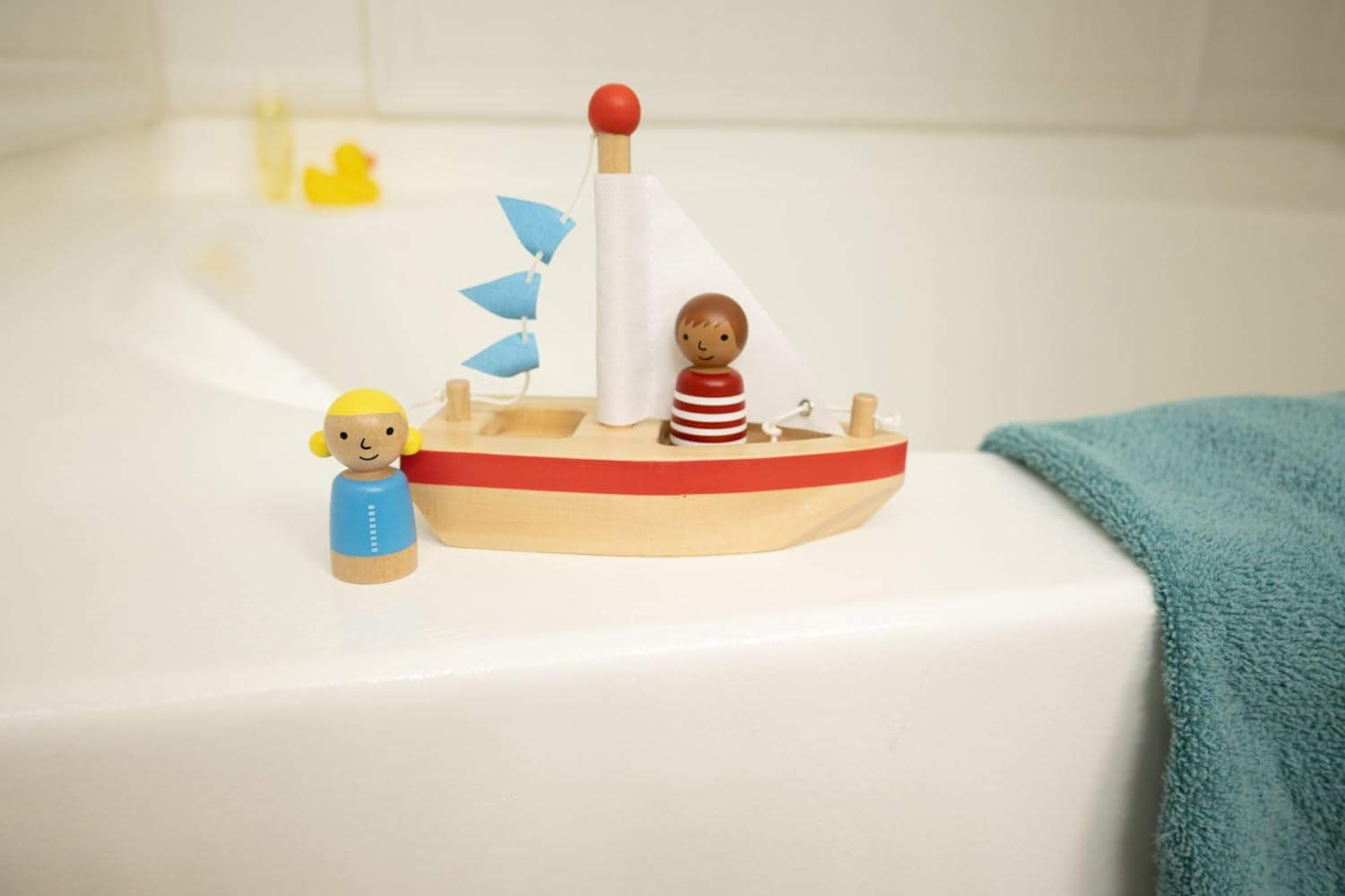 Boats and Buddies – 3 Piece Wooden Floating Bath Toys