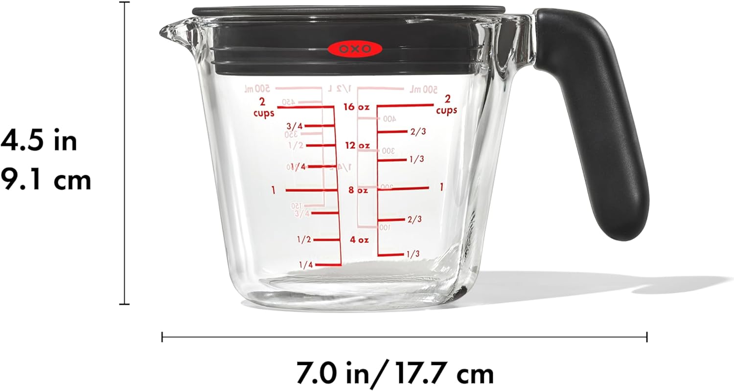 OXO Glass Measuring Cup With Lid- 2 Cup