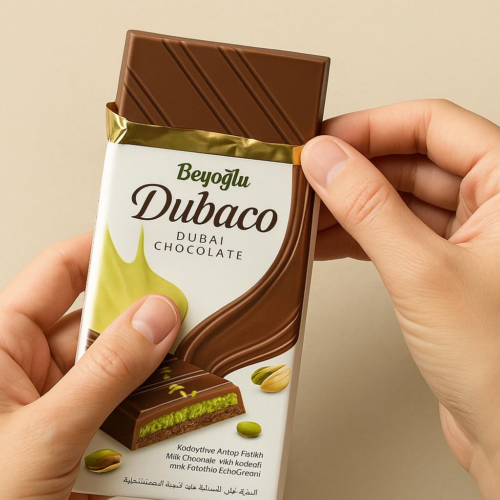 Beogul Beyoglu Dubaco Dubai Pistachio Kataifi Milk Chocolate Bar – 95g ** – S ...