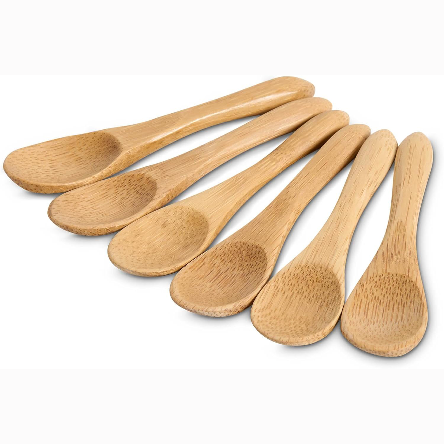 Burnished Bamboo Reusable Mini Serving Spoons – Set of 6