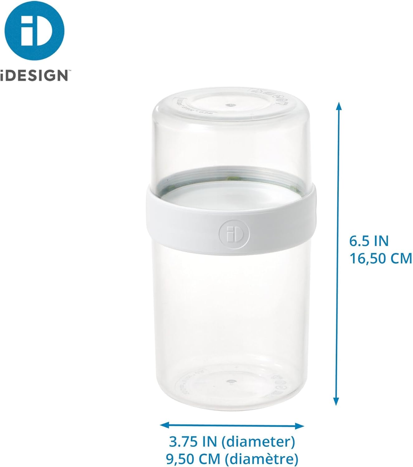 iDesign Recycled Plastic Stack n’ Snack Canister – Medium – 3.66” x 3.66” x 6.4”