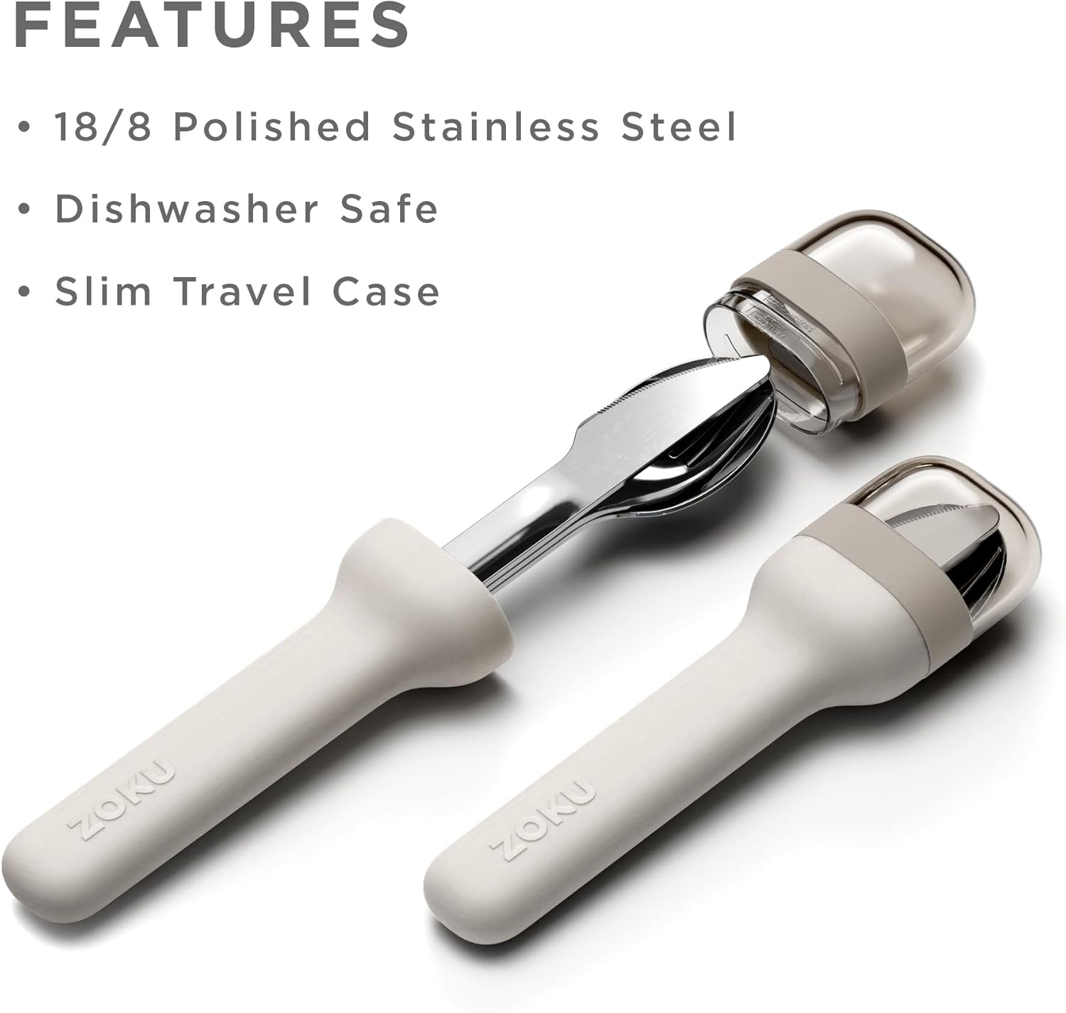 Juego de utensilios Zoku Pocket de acero inoxidable de 3 piezas – Gris
