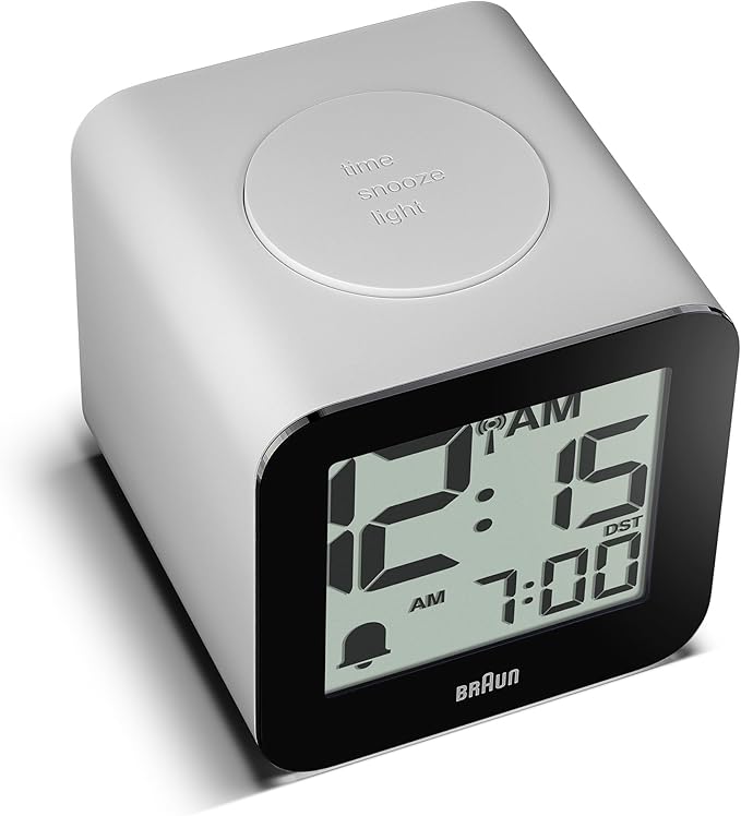Braun Digital Alarm Clock with Voice Output – White
