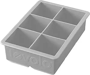 King Cube Silicone Ice Mold Freezer Tray – 2" Cubes – Oyster Gray
