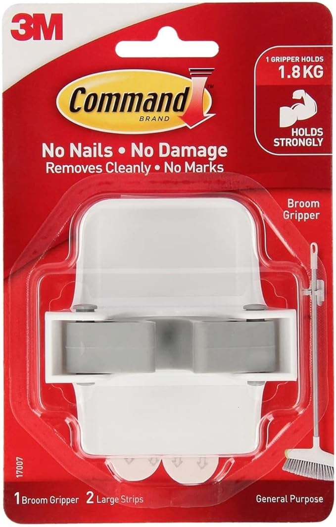 Command Broom and Mop Grippers Wall Hook