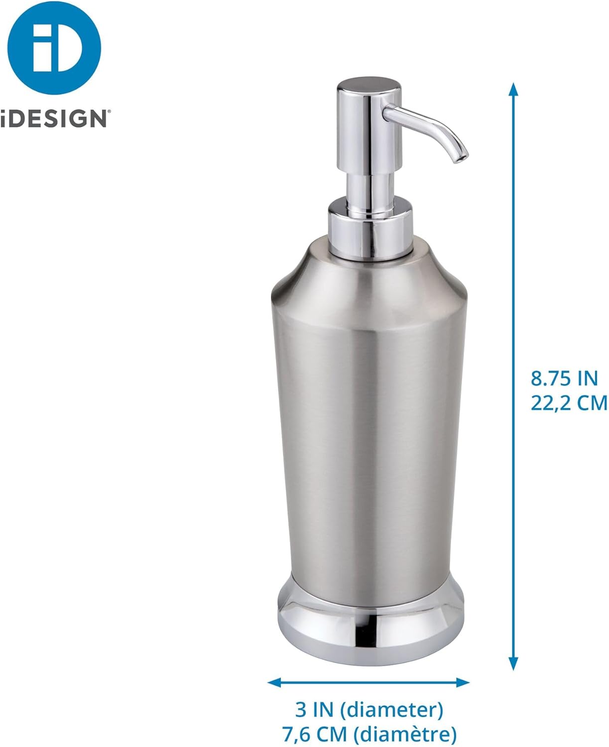 Prestin Soap Dispenser Brushed & Chrome Split Finish