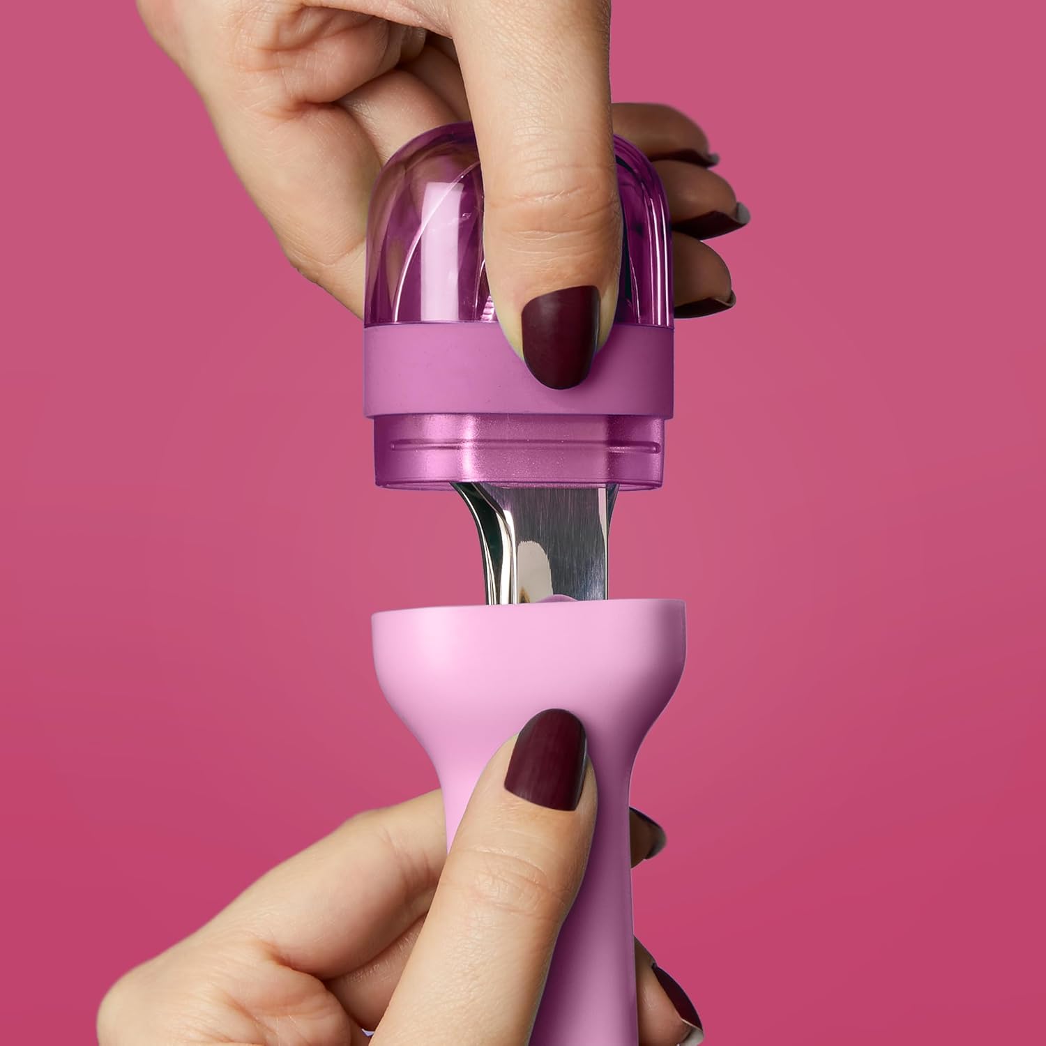 Juego de utensilios de acero inoxidable de 3 piezas Zoku Pocket – Morado
