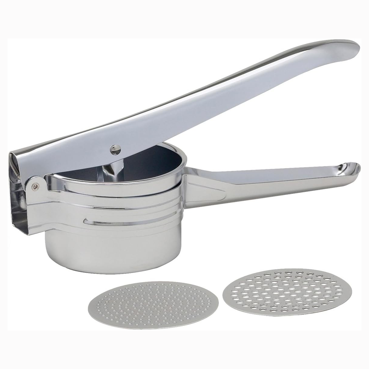 Stainless Steel Potato Ricer with 2 Interchangeable Blades